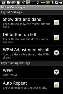 Morse Code Keyer android App screenshot 1
